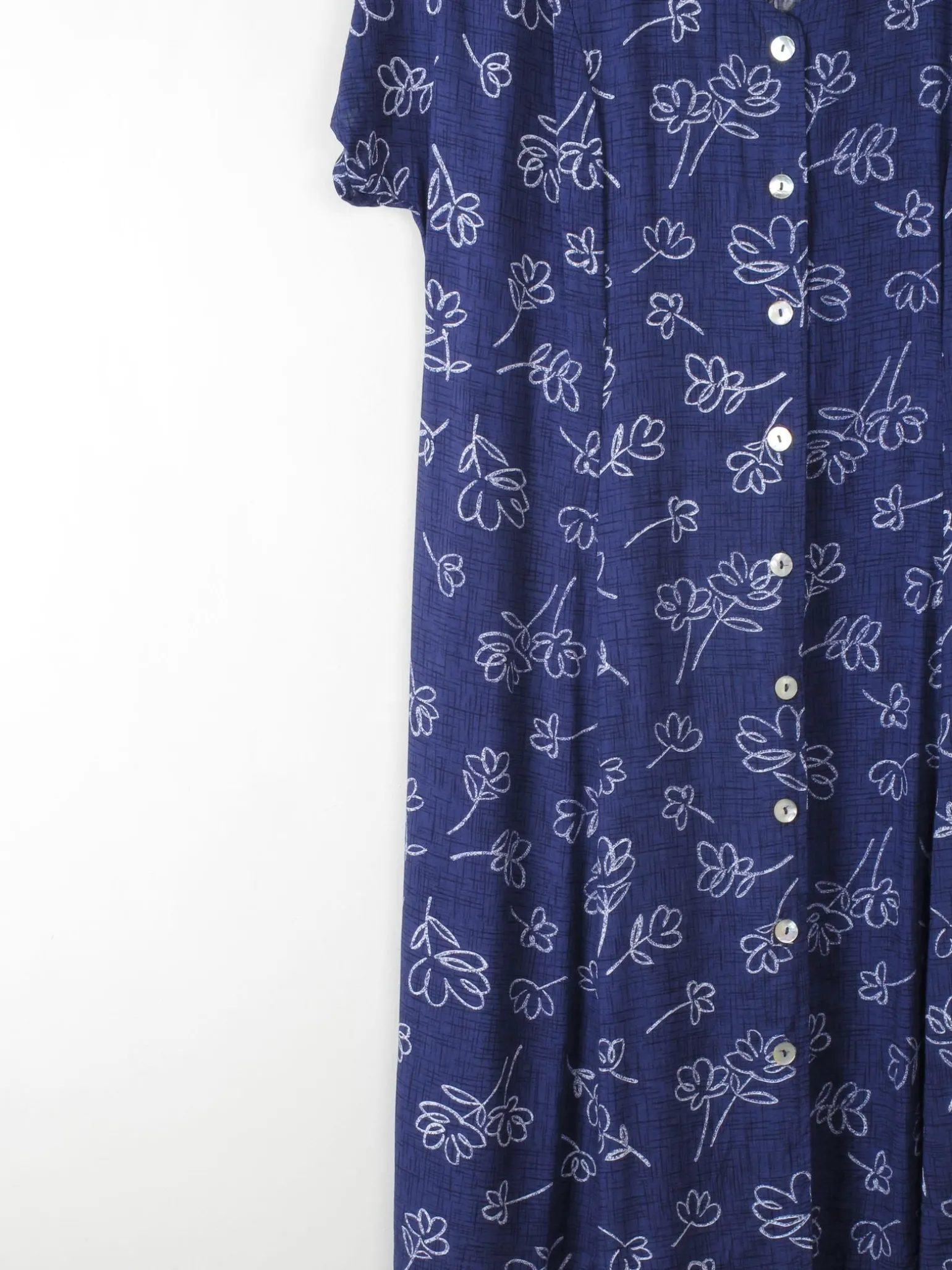 Vintage Navy Printed Dress L/XL