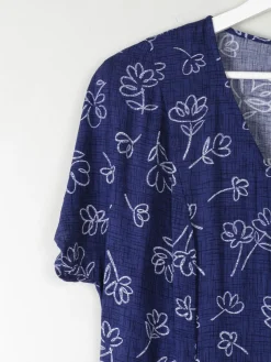 Vintage Navy Printed Dress L/XL