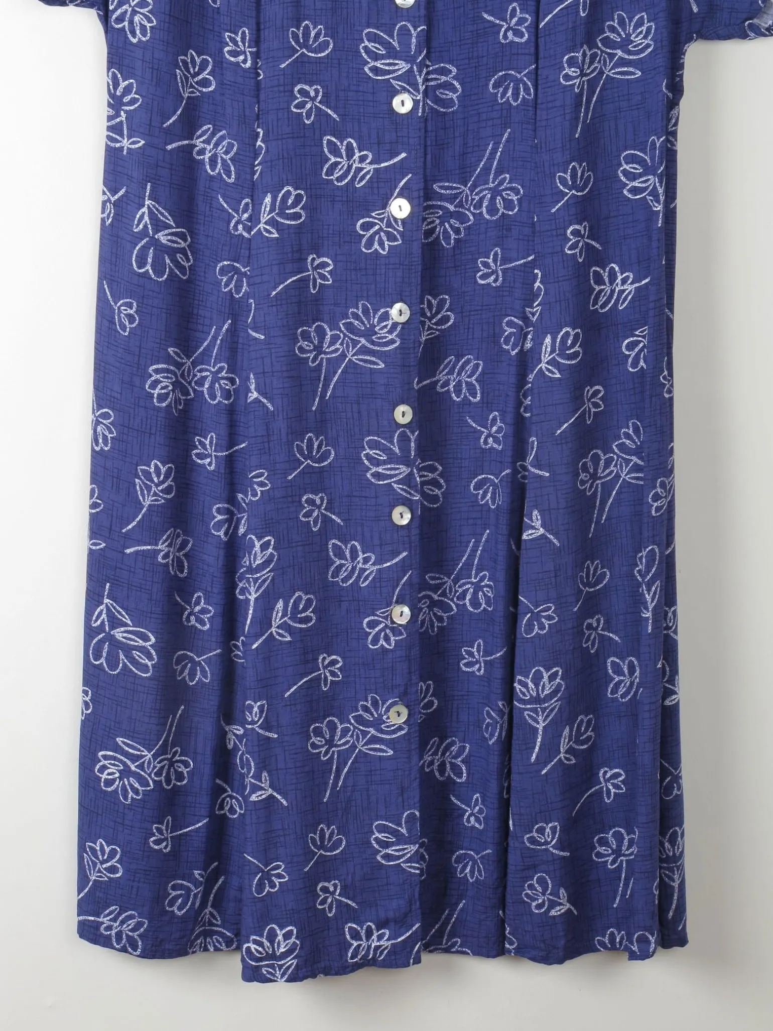Vintage Navy Printed Dress L/XL