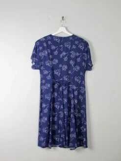 Vintage Navy Printed Dress L/XL
