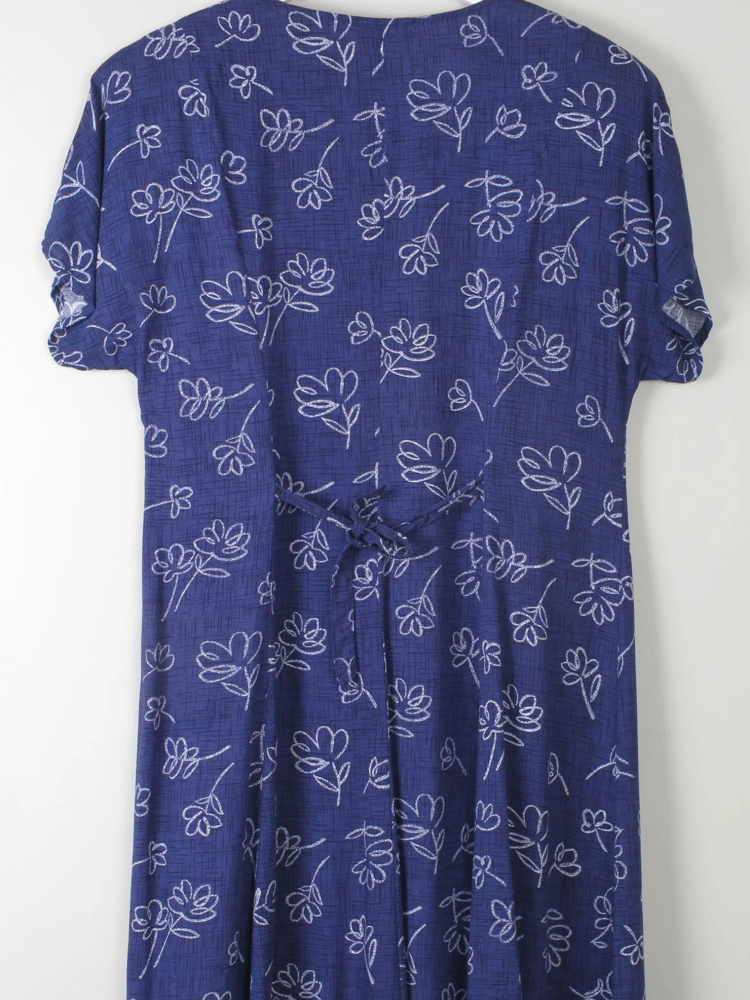 Vintage Navy Printed Dress L/XL