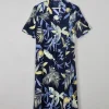 Vintage Navy Printed Safari Style Dress M/L