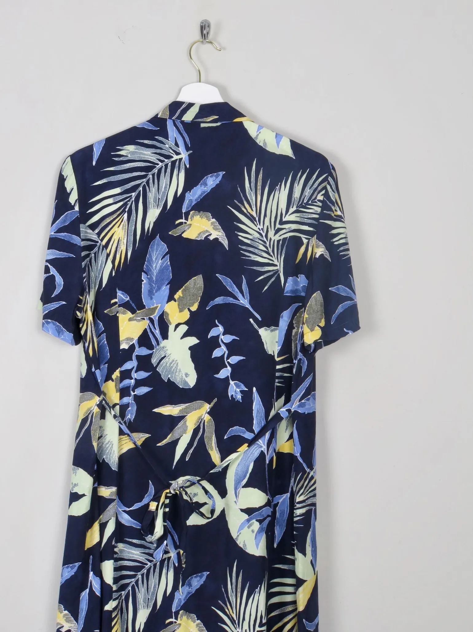Vintage Navy Printed Safari Style Dress M/L