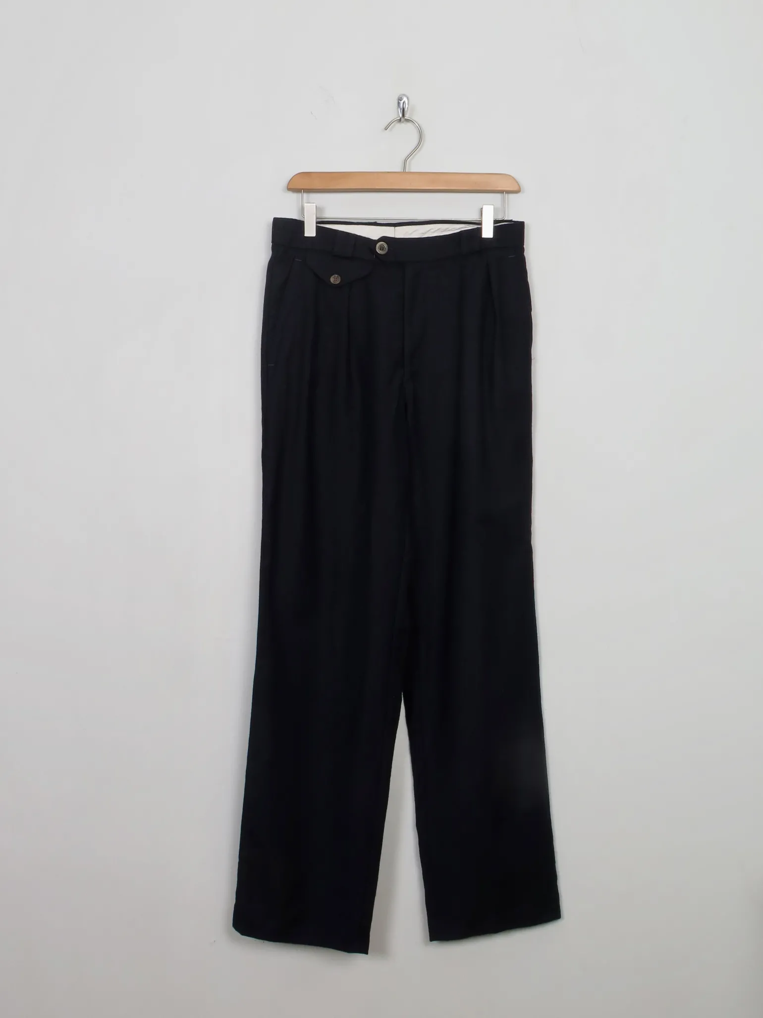 Vintage Navy Wool Trousers 29"W