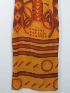 Vintage Orange Printed Dress S