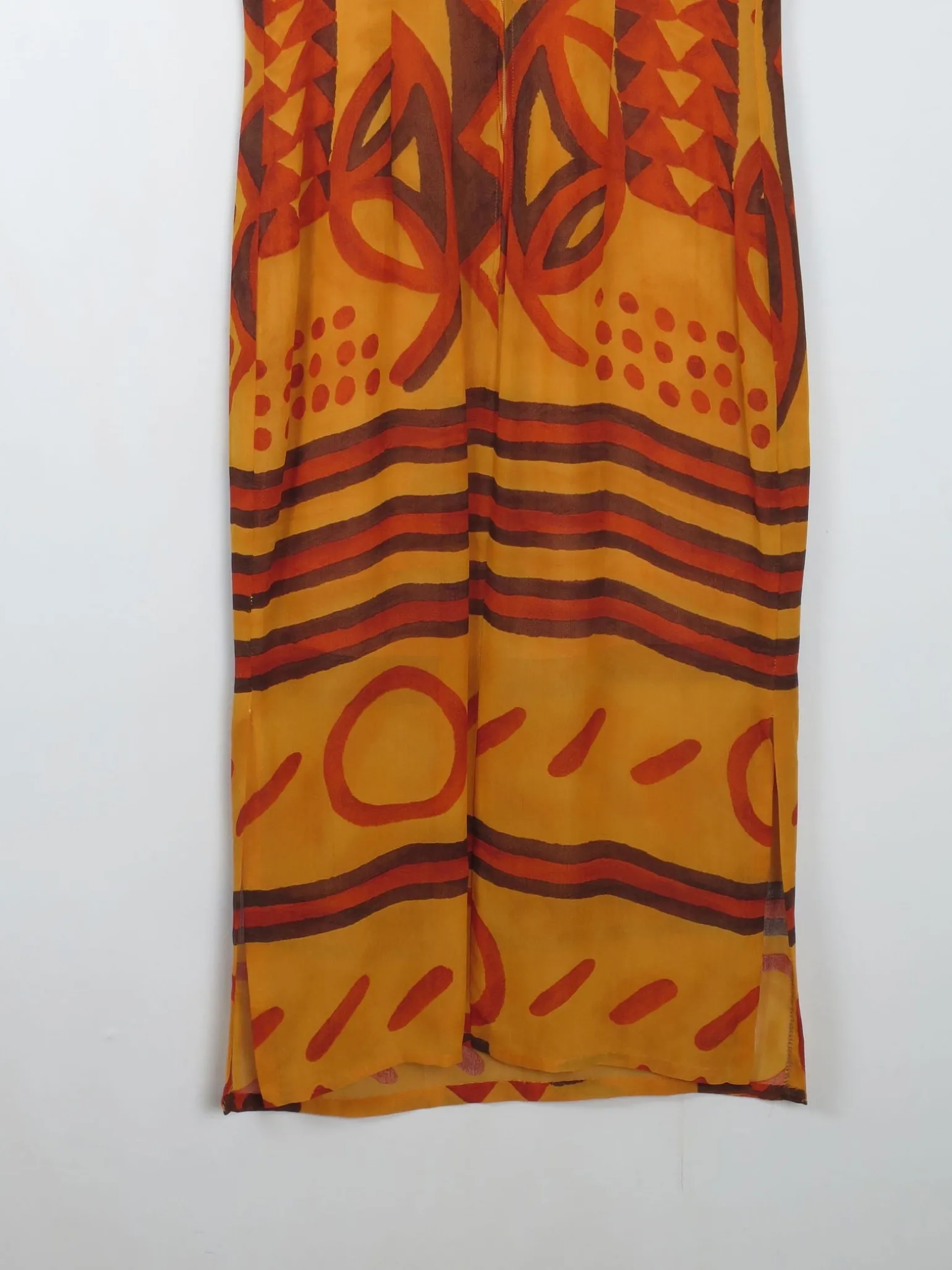 Vintage Orange Printed Dress S