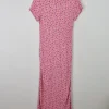 Vintage Pink Floral Maxi Dress M/L
