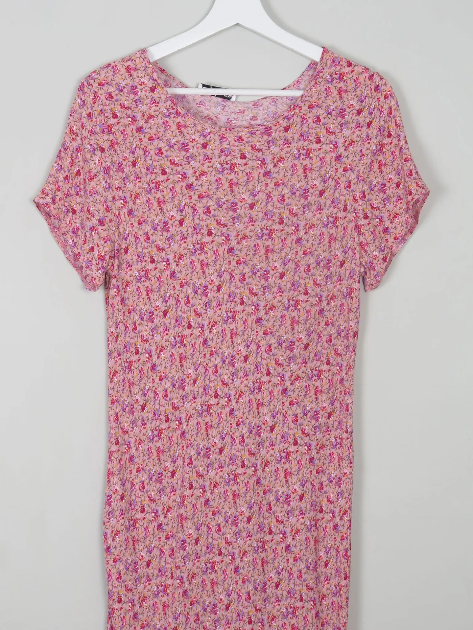 Vintage Pink Floral Maxi Dress M/L