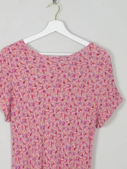 Vintage Pink Floral Maxi Dress M/L