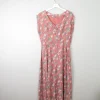 Vintage Pink Floral Silk 1950s Dress M/L
