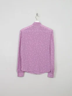 Vintage Pink Printed Tie Neck Blouse M