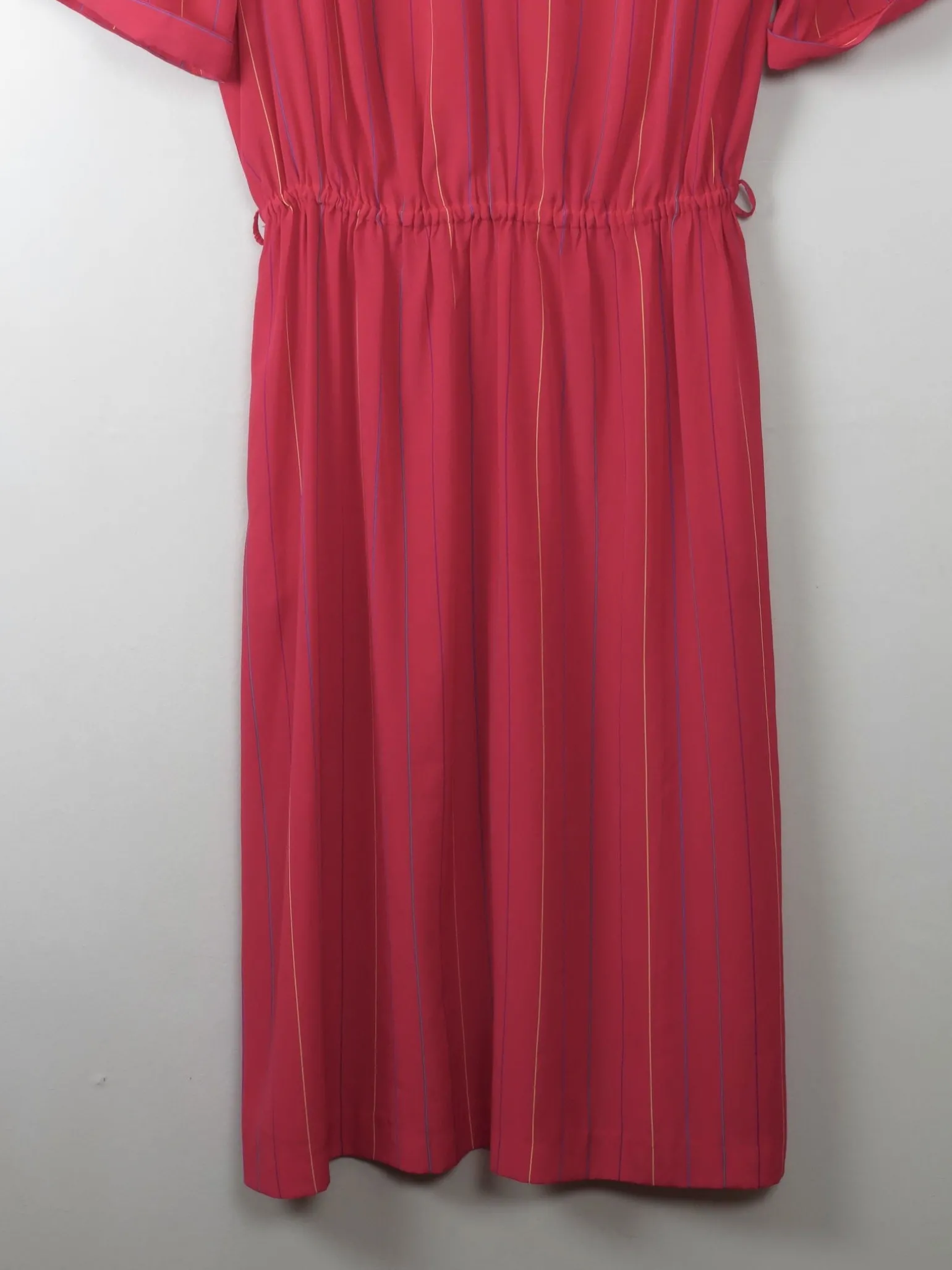 Vintage Pink Striped Dress 70s M