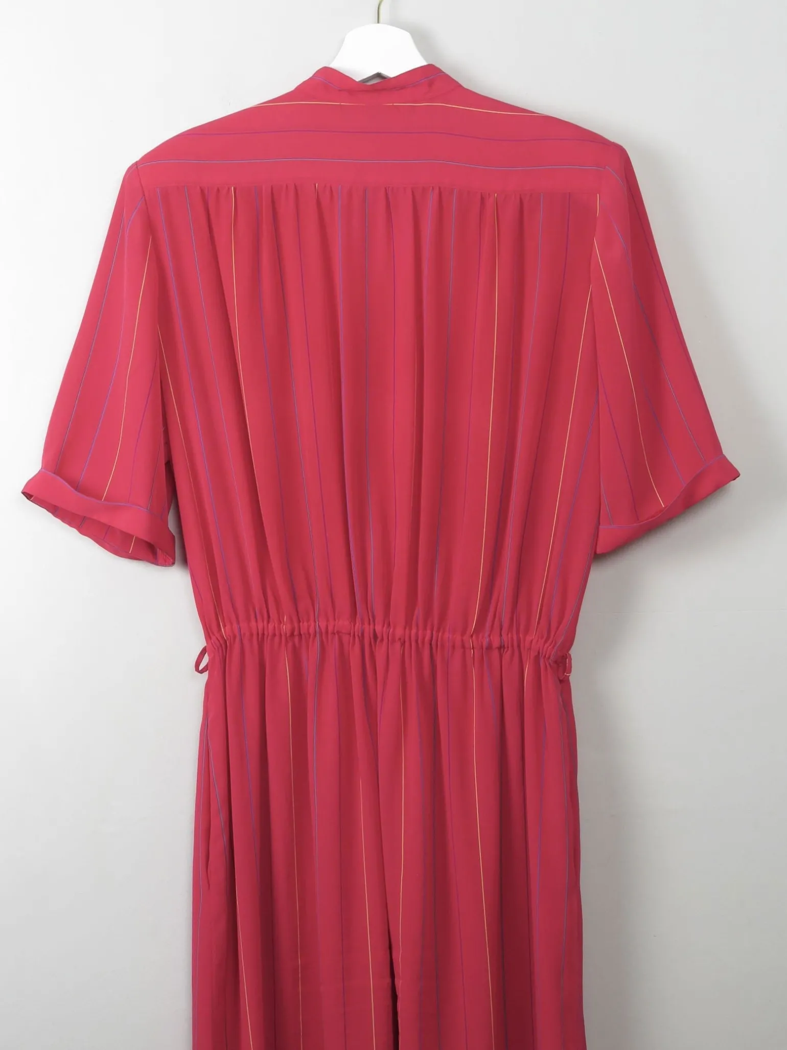 Vintage Pink Striped Dress 70s M