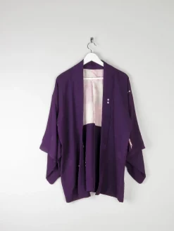 Vintage Plum Silk Kimono M