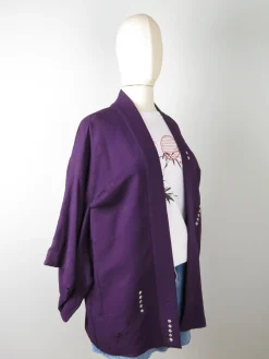 Vintage Plum Silk Kimono M
