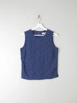 Vintage Polka Dot Sleeveless Blouse S