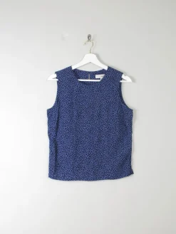 Vintage Polka Dot Sleeveless Blouse S