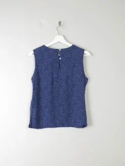 Vintage Polka Dot Sleeveless Blouse S