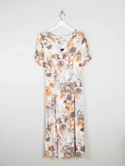 Vintage Printed Button Down Dress S