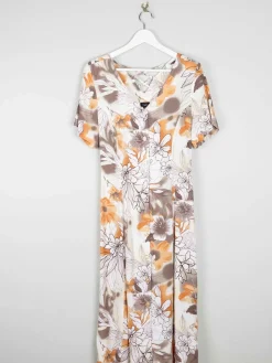 Vintage Printed Button Down Dress S