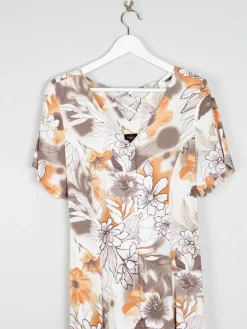 Vintage Printed Button Down Dress S