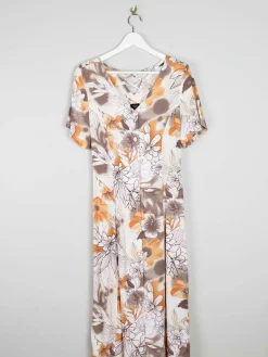 Vintage Printed Button Down Dress S