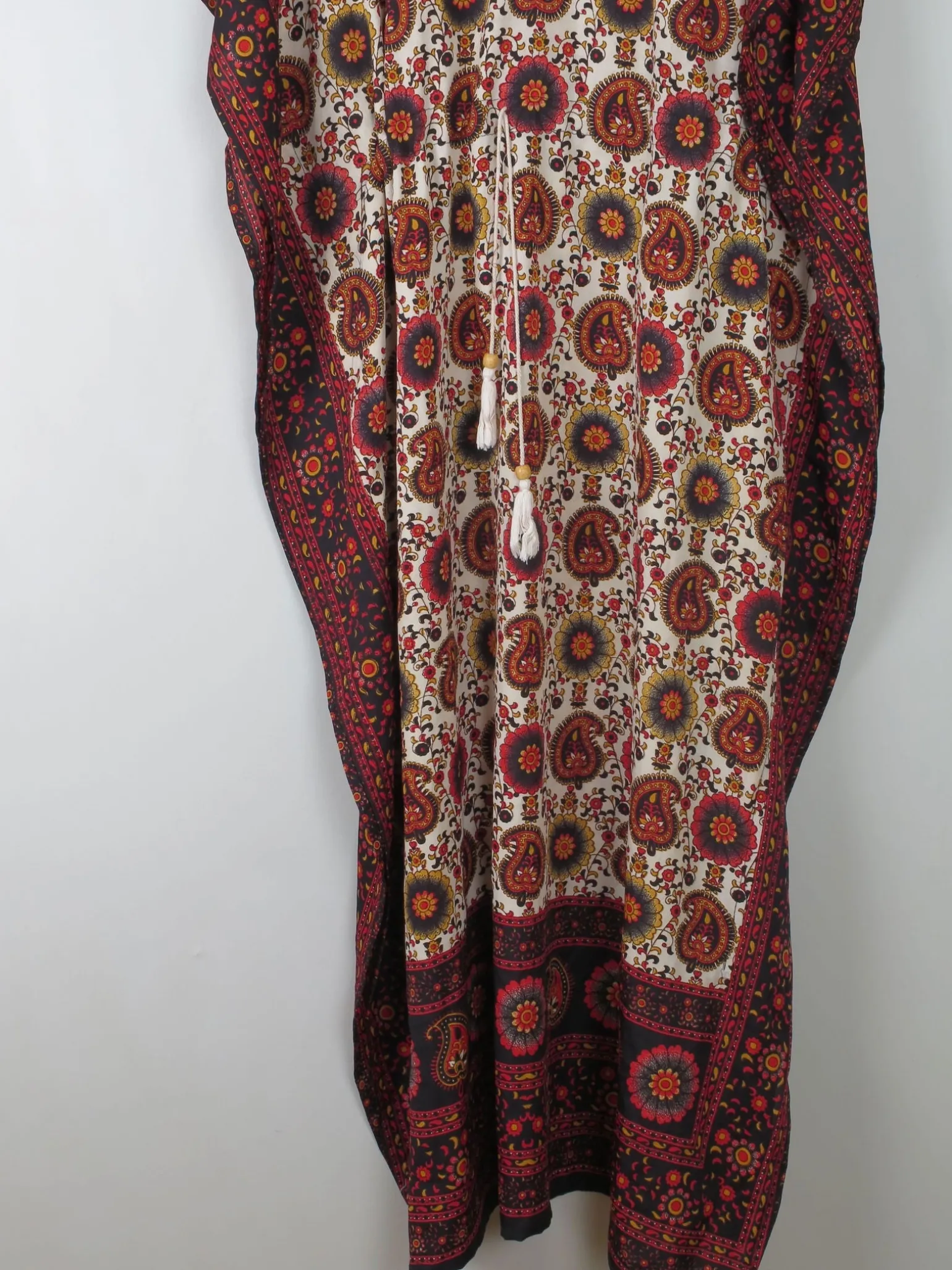 Vintage Printed Kaftan Dress One Size