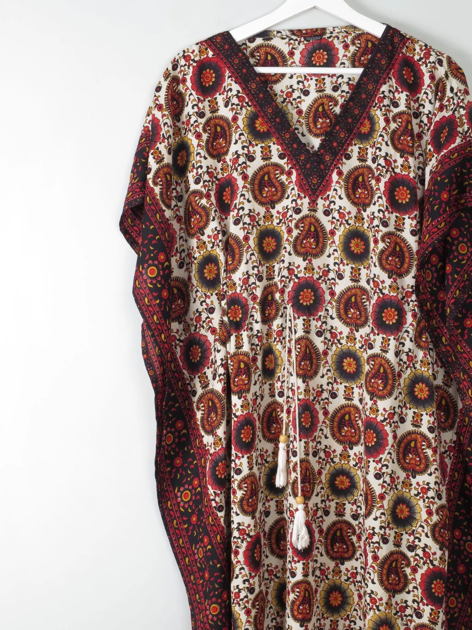 Vintage Printed Kaftan Dress One Size