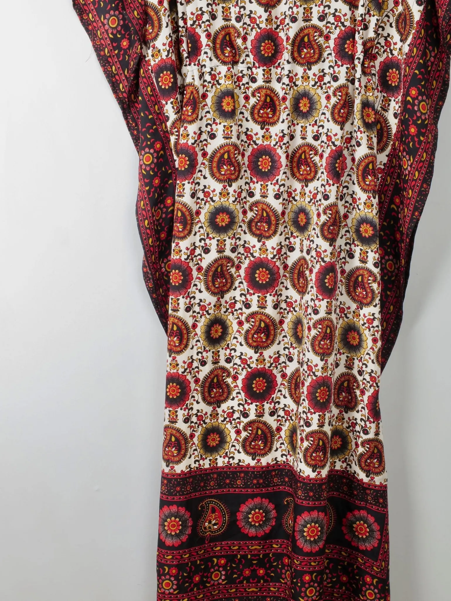 Vintage Printed Kaftan Dress One Size