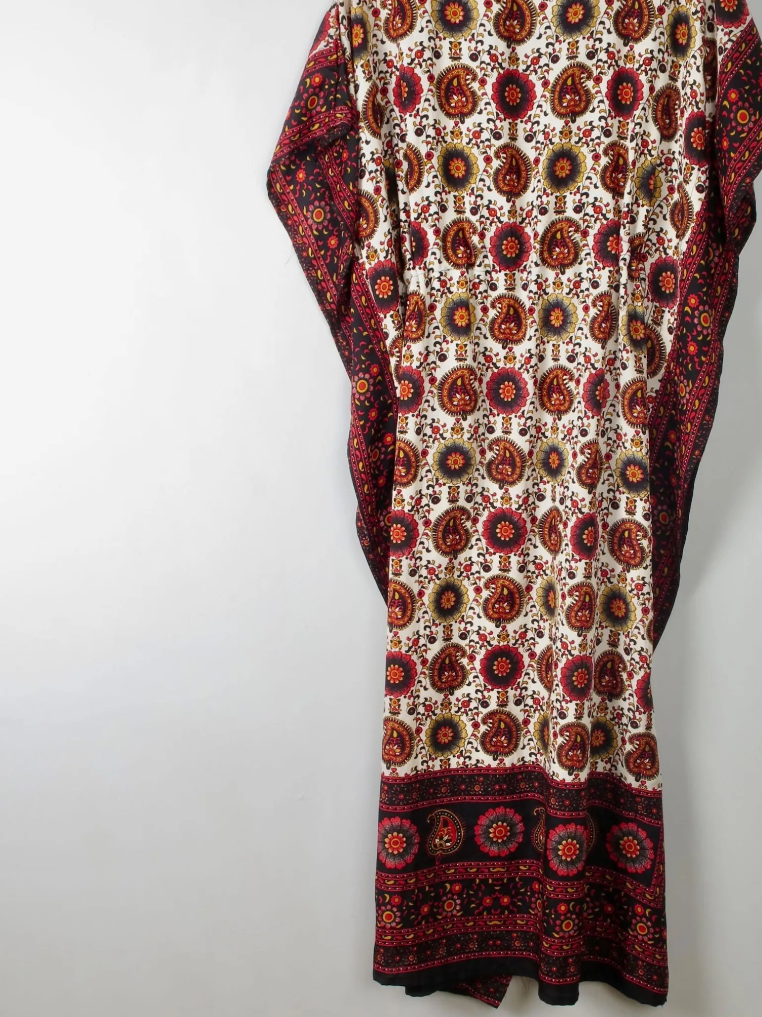 Vintage Printed Kaftan Dress One Size