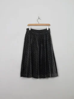 Vintage Printed Velvet Full Skirt 27"W
