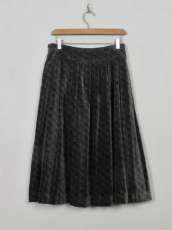 Vintage Printed Velvet Full Skirt  27"W