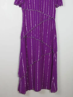 Vintage Purple Beaded Maxi Dress 10/12