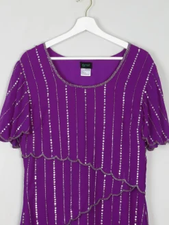 Vintage Purple Beaded Maxi Dress 10/12