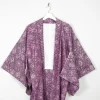Vintage Purple Silk Printed Kimono M/L