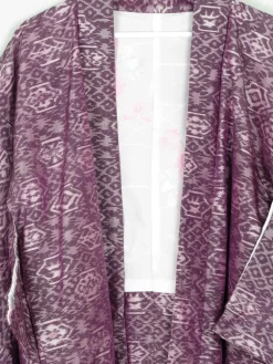 Vintage Purple Silk Printed Kimono M/L