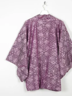 Vintage Purple Silk Printed Kimono M/L