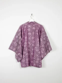 Vintage Purple Silk Printed Kimono M/L