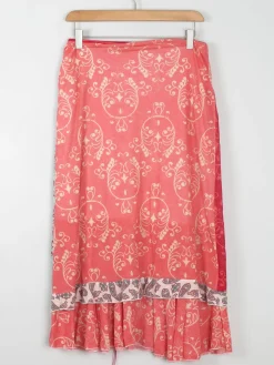 Vintage Red & Blue Printed Skirt M/L
