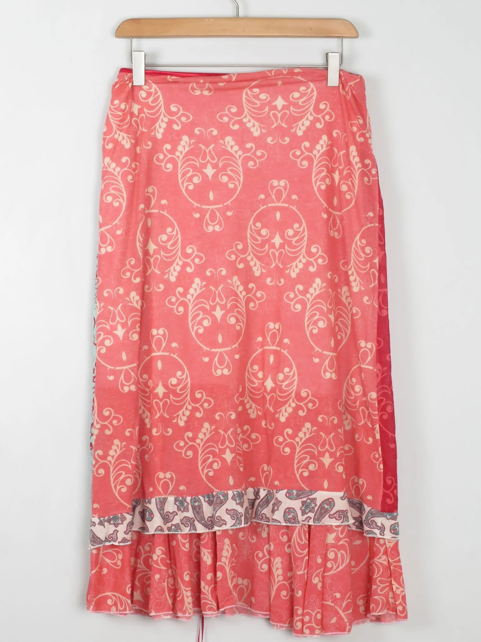 Vintage Red & Blue Printed Skirt M/L