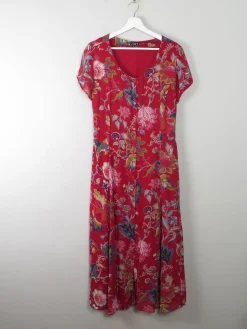 Vintage Red Button Down Midi Dress S/M