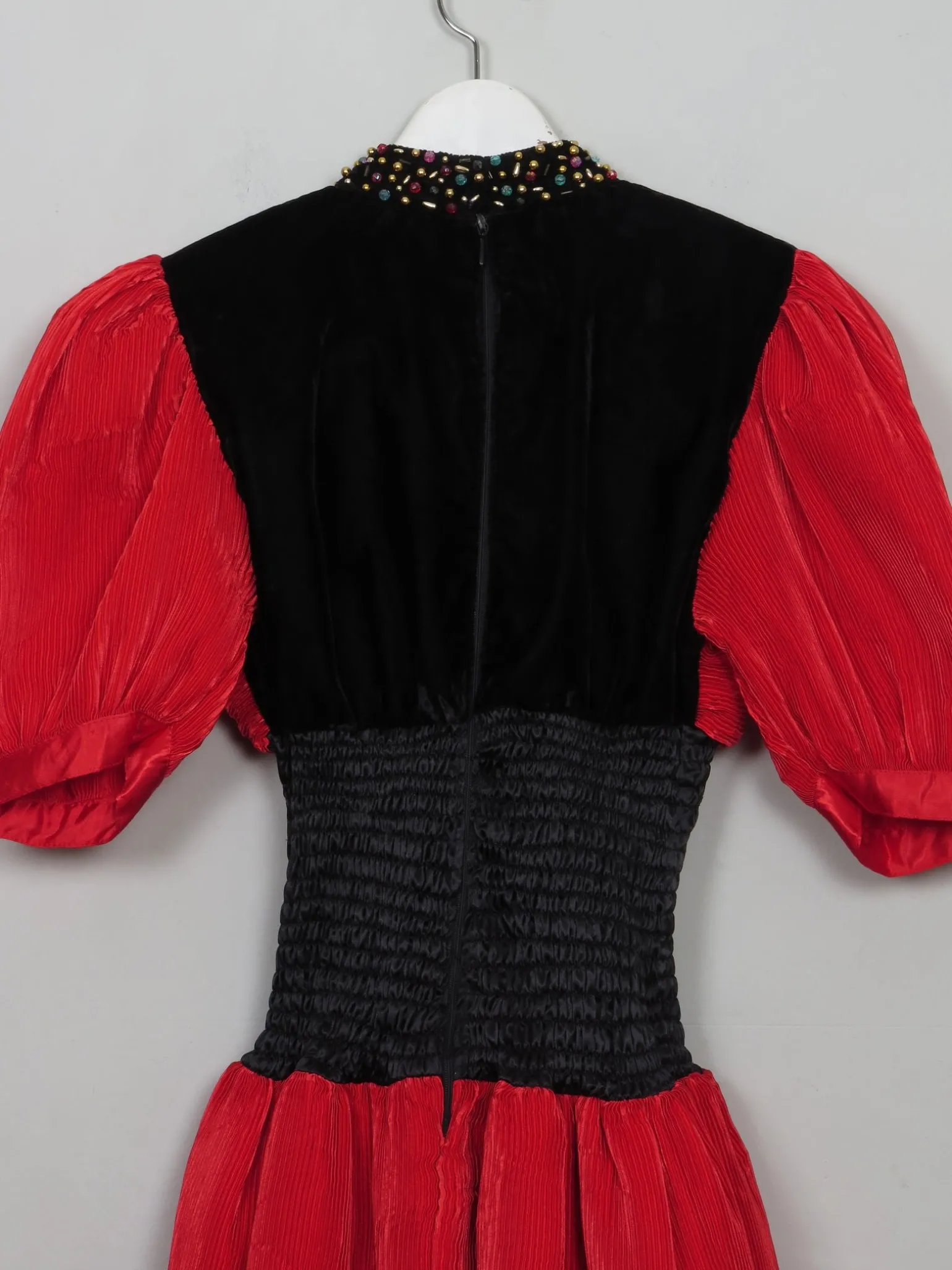 Vintage Red Embellished 80's Dress XS/S