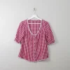 Vintage Red Gingham Blouse L