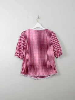 Vintage Red Gingham Blouse L