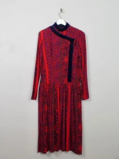 Vintage Red Printed Anastasia Dress 12