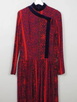 Vintage Red Printed Anastasia Dress 12