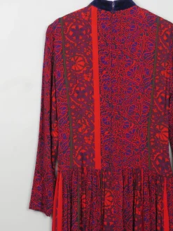 Vintage Red Printed Anastasia Dress 12