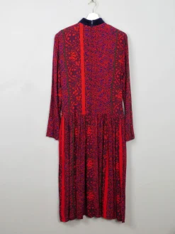 Vintage Red Printed Anastasia Dress 12
