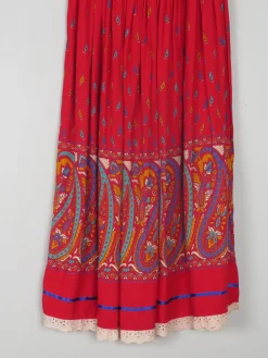 Vintage Red Printed Skirt 27