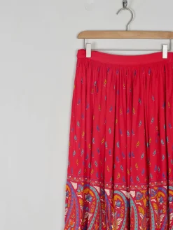 Vintage Red Printed Skirt 27